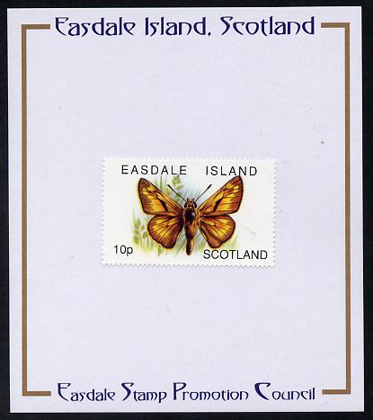 Easdale 1996 Butterflies - 10p Large Skipper mounted on Publicity proof card issued by the Easdale Stamp Promotion Council 