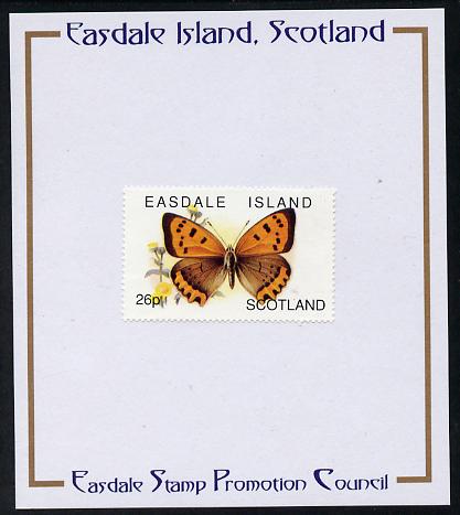 Easdale 1996 Butterflies - 26p Small Copper mounted on Publicity proof card issued by the Easdale Stamp Promotion Council 