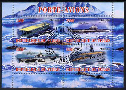 Chad 2012 Aircraft Carriers #4 perf sheetlet containing 4 values fine cto used