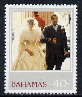 Bahamas 1982 Princess Di's 21st Birthday 40c unmounted mint with wmk inverted (SG 624Ei)