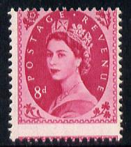 GB Great Britain 1958-65 Wilding 8d magenta with 2mm downward shift of horizontal perfs, slight gum disturbance