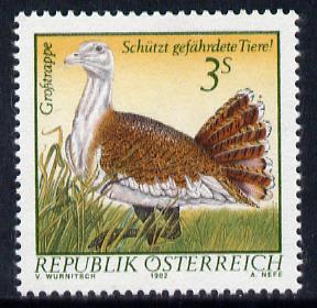 Austria 1982 Great Bustard 3s from Endangered Animals set unmounted mint, SG 1942