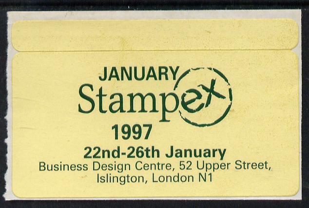 Cinderella - GB Great Britain 1997 January Stampex self adhesive Exhibition label 