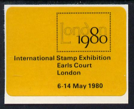 Cinderella - GB Great Britain 1980 London 1980 International Stamp Exhibition self adhesive label 