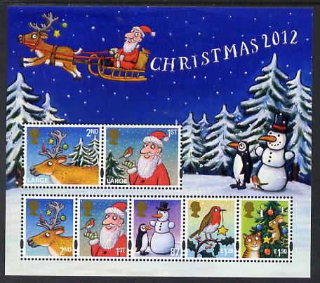 GB Great Britain 2012 Christmas perf m/sheet containing set of 7 unmounted mint