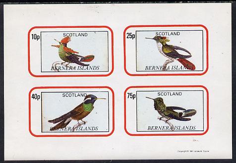 Bernera 1981 Exotic Birds imperf,set of 4 values (10p to 75p) unmounted mint 