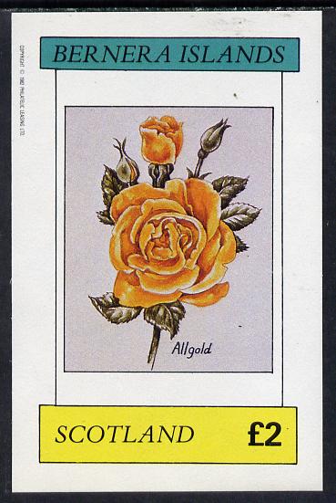 Bernera 1982 Roses (Allgold) imperf deluxe sheet (£2 value) unmounted mint