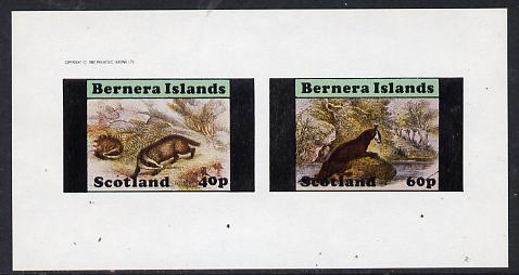 Bernera 1982 Animals (Badger & Otter) imperf,set of 2 values (40p & 60p) unmounted mint