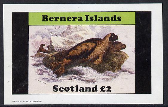 Bernera 1982 Animals (Seals) imperf deluxe sheet (Â£2 value) unmounted mint