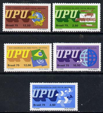 Brazil 1979 UPU Congress set of 5 unmounted mint SG 1780-84