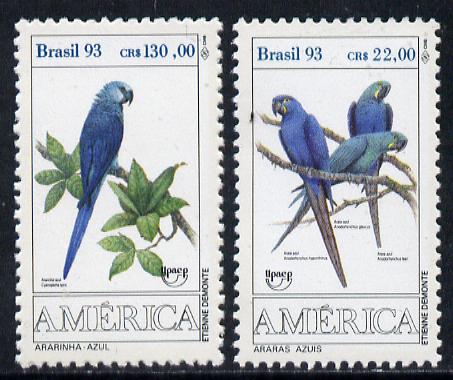 Brazil 1993 Endangered Macaws set of 2 unmounted mint, SG 2599-2600*