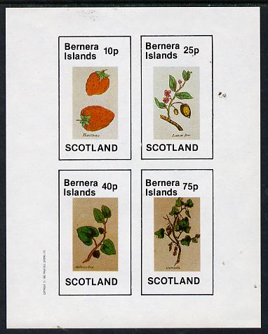 Bernera 1982 Fruit (Hautboys, Lemon Tree, Mulberry Tree & Currants) imperf,set of 4 values (10p to 75p) unmounted mint 