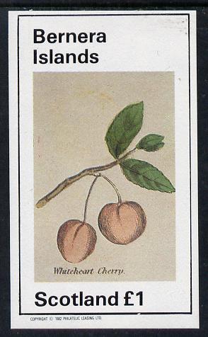 Bernera 1982 Fruit (Whiteheart Cherry) imperf souvenir sheet (£1 value) unmounted mint