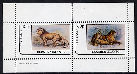 Bernera 1982 Animals (Lions) perf,set of 2 values (40p & 60p) unmounted mint