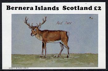 Bernera 1982 Red Deer imperf deluxe sheet (Â£2 value) unmounted mint
