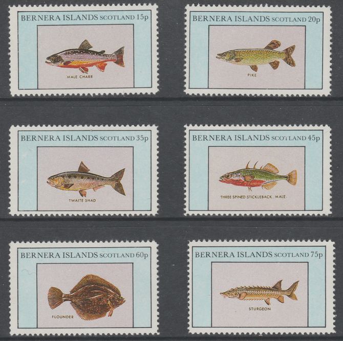 Bernera 1982 Fish (Char, Pike, Sturgeon, Flounder etc) perf set of 6 values (15p to 75p) unmounted mint