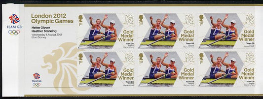 GB Great Britain 2012 London Olympic Games Team GB Great Britain Gold Medal Winner #01 - Helen Glover & Heather Stanning (Rowing Women's Pairs) self adhesive sheetlet containing 6 x first class values unmounted mint