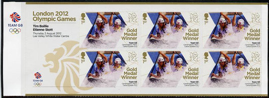 GB Great Britain 2012 London Olympic Games Team GB Great Britain Gold Medal Winner #03 - Tim Baillie & Etienne Stott (Men's Canoe Slalom) self adhesive sheetlet containing 6 x first class values unmounted mint