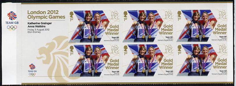 GB Great Britain 2012 London Olympic Games Team GB Great Britain Gold Medal Winner #06 - Katherine Grainger & Anna Watkins (Rowing Women's Sculls) self adhesive sheetlet containing 6 x first class values unmounted mint