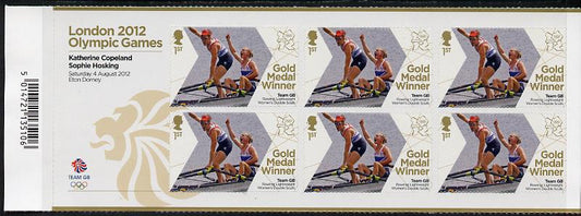GB Great Britain 2012 London Olympic Games Team GB Great Britain Gold Medal Winner #10 - Katherine Copeland & Sophie Hosking (Rowing Women's Sculls) self adhesive sheetlet containing 6 x first class values unmounted mint