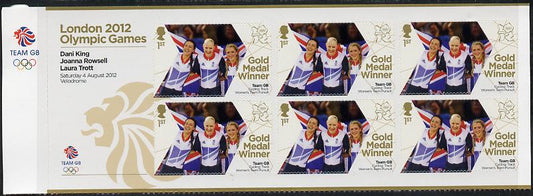 GB Great Britain 2012 London Olympic Games Team GB Great Britain Gold Medal Winner #11 - Dani King, Joanna Rowsell & Laura Trott (Track Cycling) self adhesive sheetlet containing 6 x first class values unmounted mint