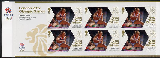 GB Great Britain 2012 London Olympic Games Team GB Great Britain Gold Medal Winner #12 - Jessica Ennis (Heptathlon) self adhesive sheetlet containing 6 x first class values unmounted mint