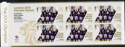 GB Great Britain 2012 London Olympic Games Team GB Great Britain Gold Medal Winner #17 - Scott Brash, Peter Charles, Ben Maher & Nick Skelton (Equestrian) self adhesive sheetlet containing 6 x first class values unmounted mint