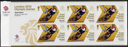 GB Great Britain 2012 London Olympic Games Team GB Great Britain Gold Medal Winner #18 - Jason Kenny (Track Cycling) self adhesive sheetlet containing 6 x first class values unmounted mint
