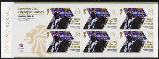 GB Great Britain 2012 London Olympic Games Team GB Great Britain Gold Medal Winner #23 - Charlotte Dujardin (Equestrian) self adhesive sheetlet containing 6 x first class values unmounted mint