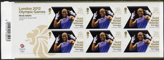 GB Great Britain 2012 London Olympic Games Team GB Great Britain Gold Medal Winner #24 - Nicola Adams (Boxing) self adhesive sheetlet containing 6 x first class values unmounted mint