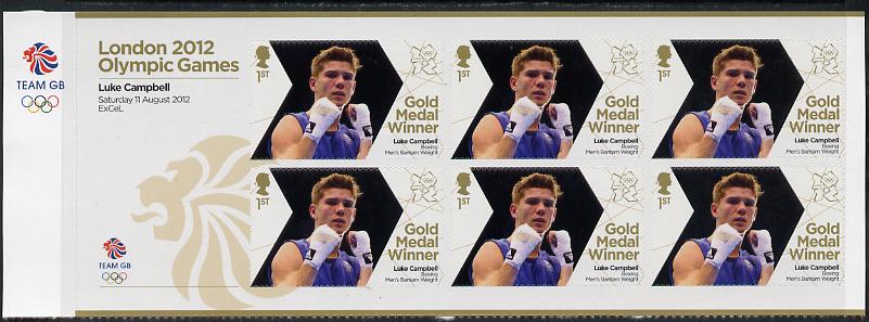 GB Great Britain 2012 London Olympic Games Team GB Great Britain Gold Medal Winner #28 - Luke Campbell (Boxing) self adhesive sheetlet containing 6 x first class values unmounted mint