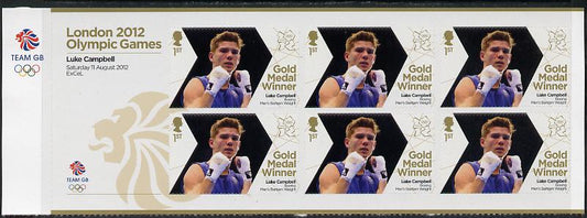 GB Great Britain 2012 London Olympic Games Team GB Great Britain Gold Medal Winner #28 - Luke Campbell (Boxing) self adhesive sheetlet containing 6 x first class values unmounted mint
