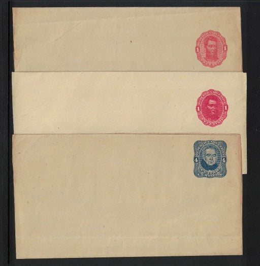 1878 - 80 Argentina Newspaper Wrappers x 3  (HG E1, E1 Shade & E2) Unused