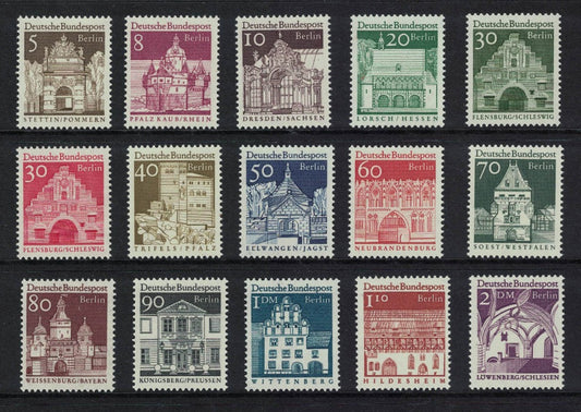 1964 Germany Berlin Architecture Part Set B244-B259 Unmounted Mint