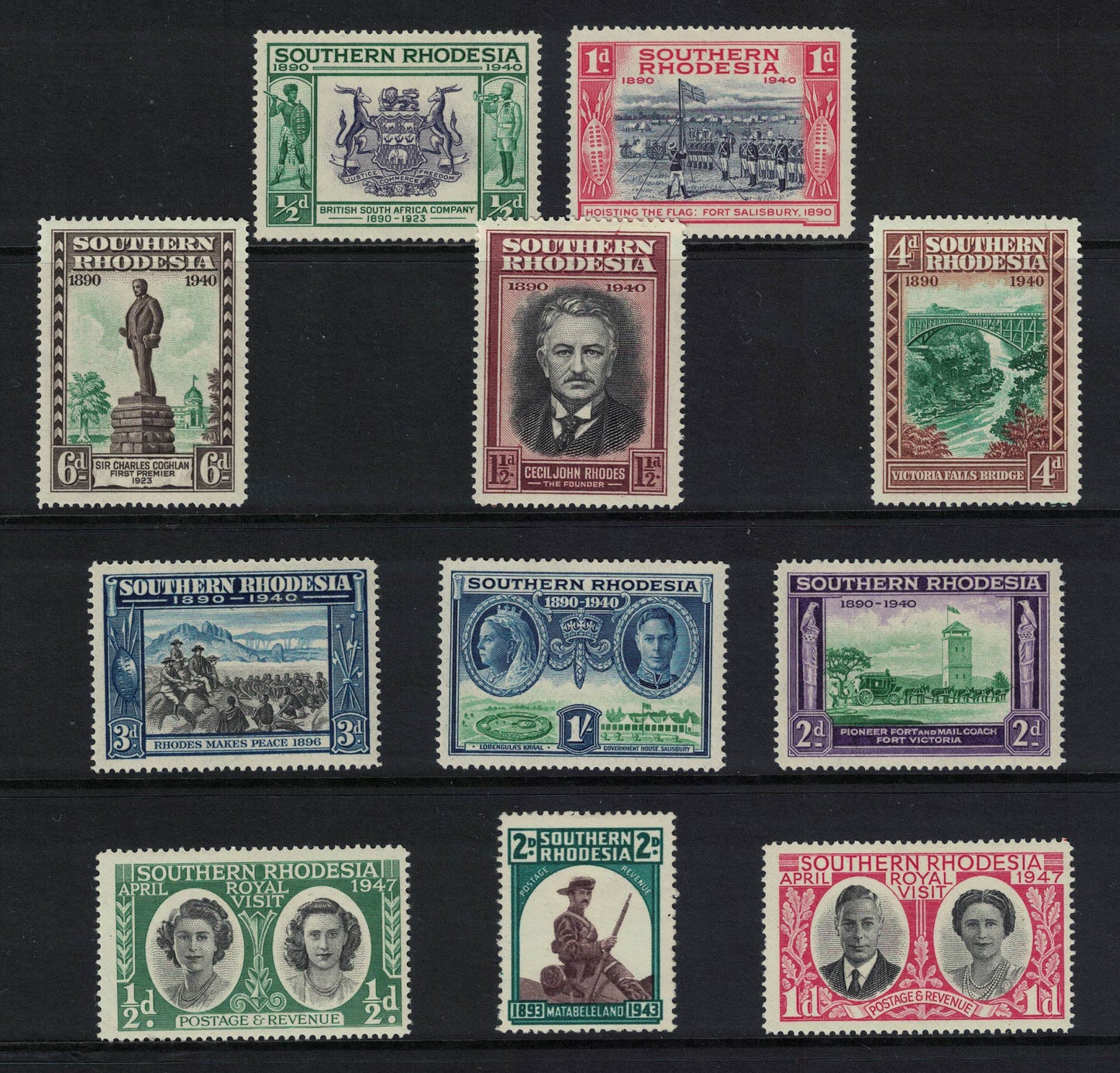 1940 Southern Rhodesia  Small Selection