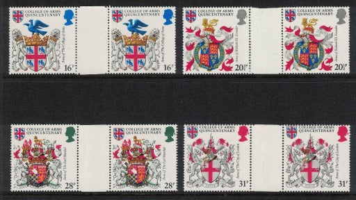 GB Great Britain 1984 College of Arms Gutter Pairs SG1236-9 U/M