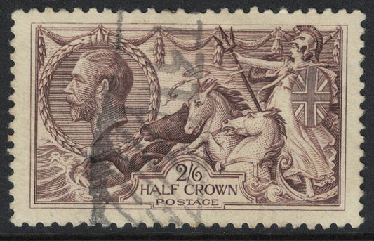 GB 1918 KGV SG 414 2/6d Choc-Brown Seahorse Used.