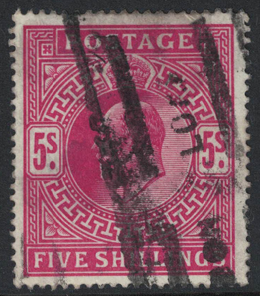 GB 1902 Edw VII SG263 DLR 5/- Carmine Used