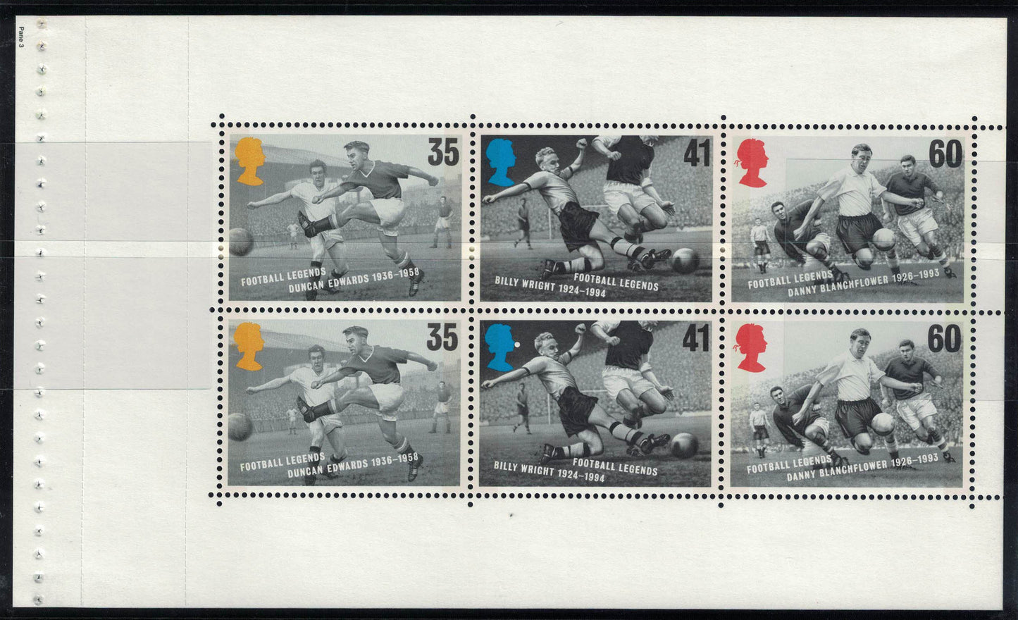 GB 1996 Booklet Pane 1252a Football from DX18 Unmounted Mint