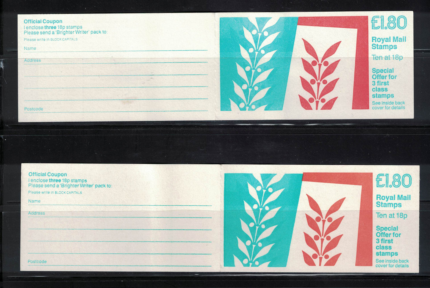GB 1987 £1.80 "Berries & Leaves" FU4A & FU4B U/M Good Perfs