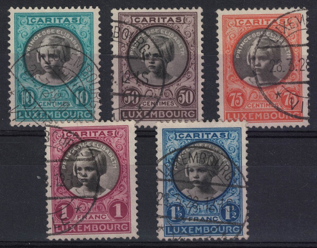 1927 Luxembourg Child Welfare Full Set of 5 VFU SG266-270 V Good Used