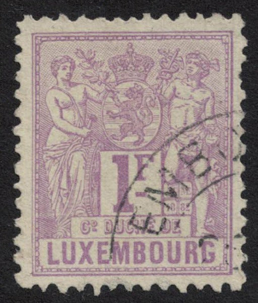 1882 Luxembourg SG91 1F Lilac Agriculture & Trade VFU