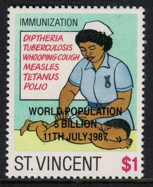 1987 St Vincent Child Health SG1056var Superb Offset on reverse  U/M