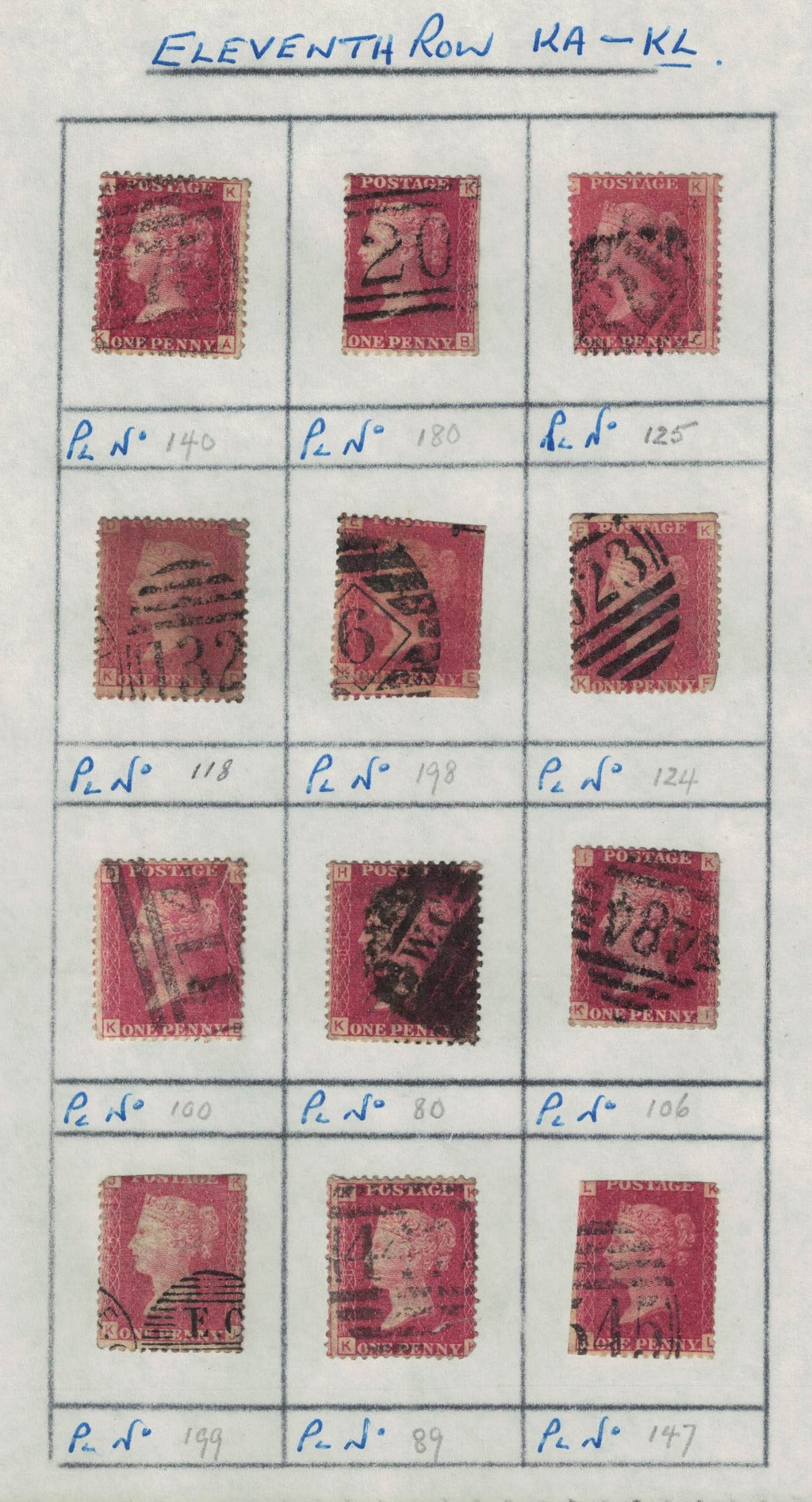 GB 1858 -79 SG43 Part Reconstruction. ROW K. See scan for condition