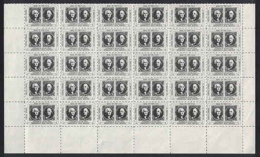 GB 1971 5/- UK - USA Private/Strike Mail Part Sheet of 30 U/M