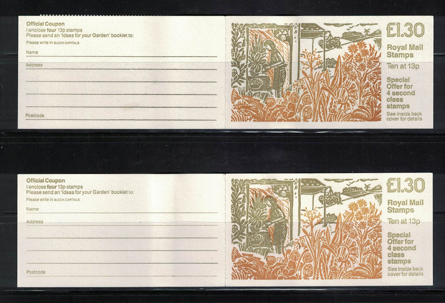 GB 1987 £1.30 "Ideas for your Garden" FL9A & FL9B U/M Good Perfs