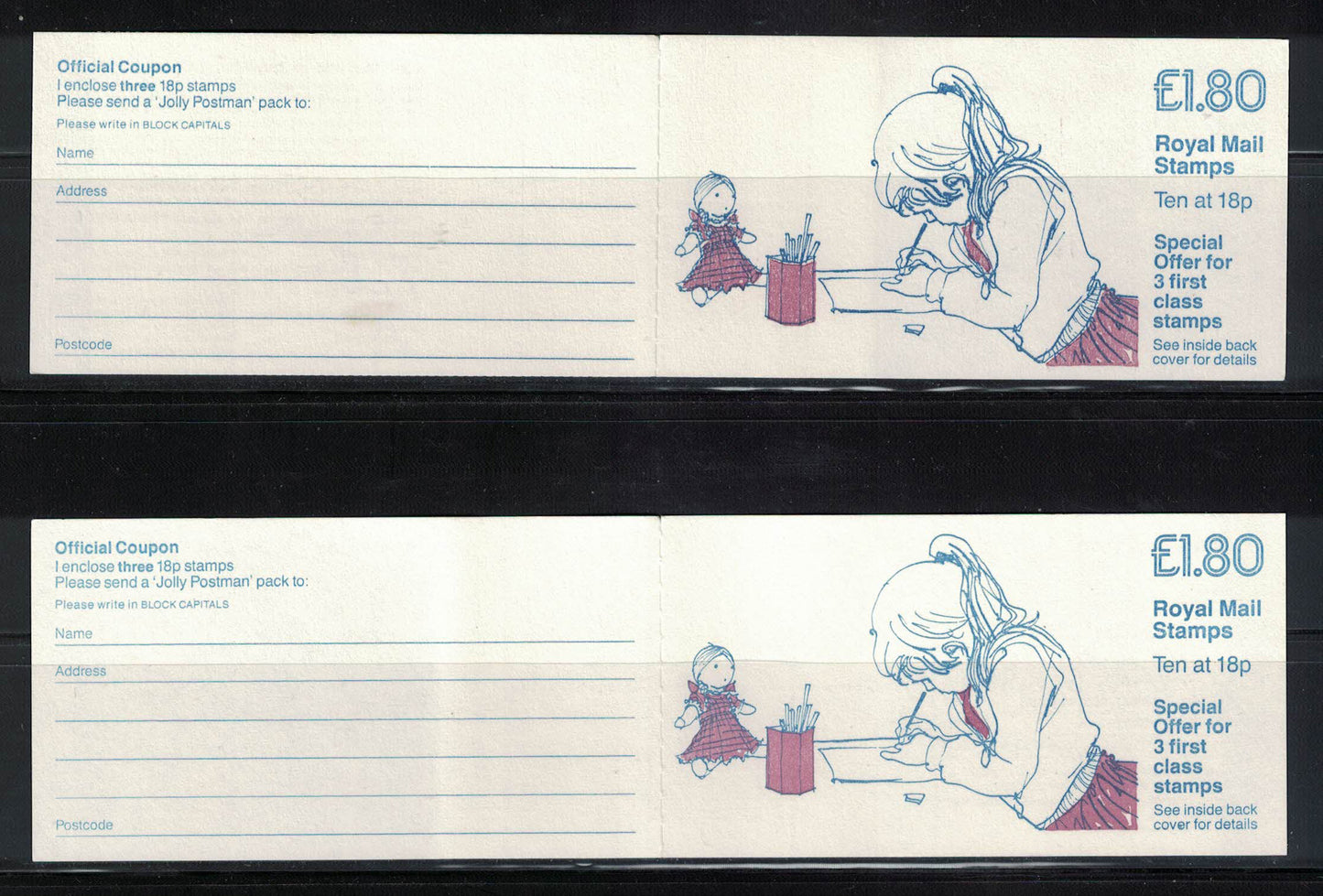 GB 1987 £1.80 "Girl Drawing" FU5A & FU5B U/M Good Perfs