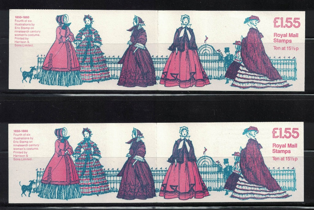 GB 1982 £1.55 "Womens Costume" Booklet FR1A & FR1B U/M Good Perfs