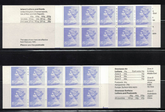 GB 1982 £1.55 "Womens Costume" Booklet FR1A & FR1B U/M Good Perfs